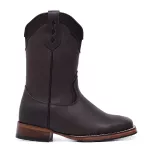 Bota Texana Country Feminina Couro Bovino Legítimo Látego Café Lisa
