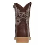Bota Texana Baby Couro Legítimo Bico Quadrado Café 
