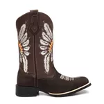 Bota Texana Country Masculina Couro Bovino Legítimo Floater e Fóssil Café índio