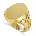 Anel de Ouro Masculino Campo Grande 18mm