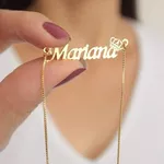 Colar de Ouro com Nome Aparecida de Goiânia 45 cm