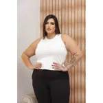 Regata Canelada Plus Size Off White 0500.01