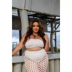 Saia Plus Size Macramê Off-white