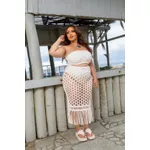 Saia Plus Size Macramê Off-white