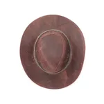 Chapéu Unissex Estilo Americano em Couro Legitimo Fóssil cor Sela Com Detalhe Metalizado Linha Eldorado Kapell 