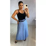 SAIA MIDI CINTURA ALTA - AZUL POA