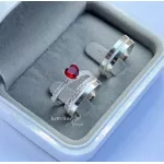 ALIANÇAS ALICE 5 MM NAMORO PRATA com pedras de zirconia com solitario love 