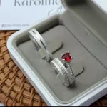 ALIANÇAS LUPITA COM 4 MM, PRATA ,NAMORO COM SOLITARIO LOVE 