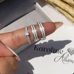 Alianças Zoe com 4 mm Prata, namoro, fosca co frisos polidos com solitario jasmim