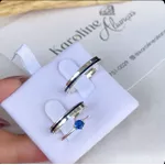 Aliança Safira 3mm com anel soltario simples 