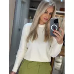 Blusa Biamar Em Fio Pluma Com Gola Redonda Off White 0706