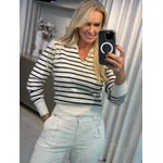 Blusa Abenção Com Gola Polo E Decote V Bege 