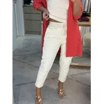 Calça De Sarja Com Cordão Creme