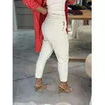 Calça De Sarja Com Cordão Creme