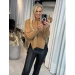 Blusa Biamar Com Capuz E Cordão Caramelo
