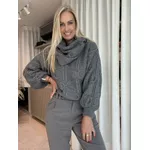 Blusa Biamar Com Gola Removível Cinza
