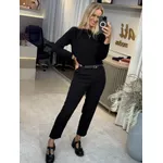 Blusa Gola Canoa Com Manga Morcego Preto