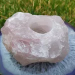 Porta Vela Quartzo Rosa - Amor e Paz