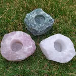 Porta Vela Quartzo Rosa - Amor e Paz