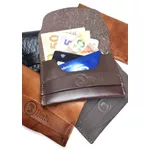 Carteira de couro original Slim vintage mini envelope cores variadas 