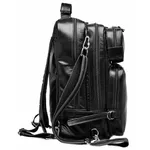 Mochila grande em Couro Modelo Top Platinum Preta.