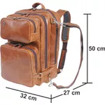 Mochila grande em Couro Modelo Top Platinum Preta.