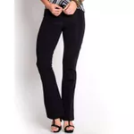 Calça Paris Preta Cotton Colors Malha Flare