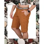 Bermuda Masculina Geville Sarja Ocre