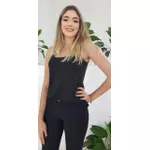Blusa Preta Musseline Alça 