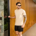 Camiseta básica Bege