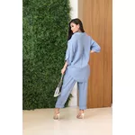 Conjunto Clássico Linho Italiano Azul Jeans