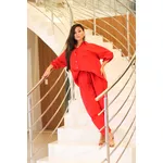 Conjunto Clássico Linho Italiano Vermelho