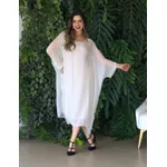 Kaftan Patrícia Seda Italiana Bege