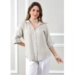 Camisa Celia Linho Italiano Bege