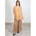 Conjunto Cristina Linho Italiano Caramelo