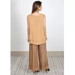 Conjunto Cristina Linho Italiano Caramelo