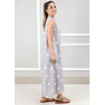 Vestido Laura Linho Italiano Cinza Aperolado