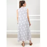 Vestido Laura Linho Italiano Cinza Aperolado
