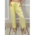 Calça Clássica Linho Italiano Amarelo