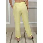 Calça Clássica Linho Italiano Amarelo