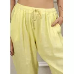 Calça Clássica Linho Italiano Amarelo