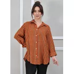 Camisa Monica Linho Italiano Terracota