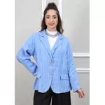 Blazer Daniele Linho Italiano Azul Hortência