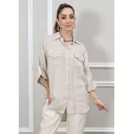 Camisa Clássica Linho Italiano Bege