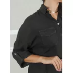Camisa Clássica Linho Italiano Preta