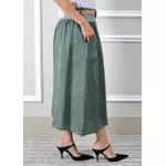 Saia Eulalia Linho Italiano Verde Militar