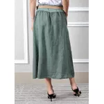 Saia Eulalia Linho Italiano Verde Militar