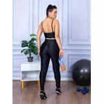 Calça Legging Fitness Cirre 3D Cós Cruzado Preta