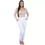 Calça Social Feminina Alfaiataria Com Bolso Branco