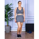 Conjunto Shorts Saia e Top Nadador Suplex Cinza Mescla